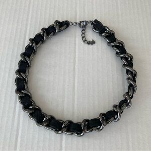 Black Chain Necklace Heavy Stone Statement Piece Dark Outfit One-of-a-kind